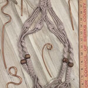 Macrame Plant Hanger With Wooden Beads